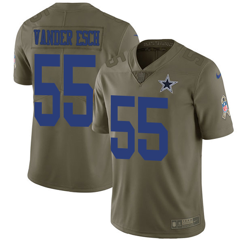 Nike Cowboys #55 Leighton Vander Esch Olive Men's Stitched NFL Limited Salute To Service Jersey - Click Image to Close